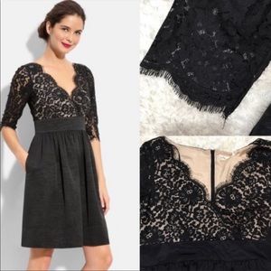 Eliza J Empire Waist Long Sleeve Mini Lace Dress